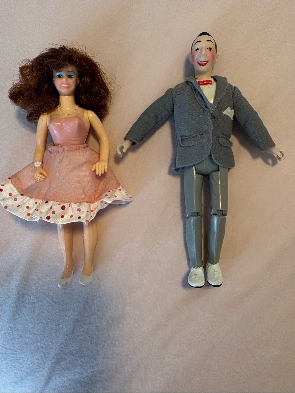 Vintage 1987 Pee Wee Herman & Miss Yvonne Figures